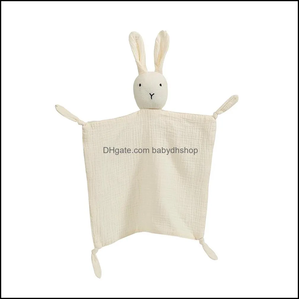 soft organic cotton muslin bunny rabbit animal newborn pacify towels bibs soothers towel robes baby accessory