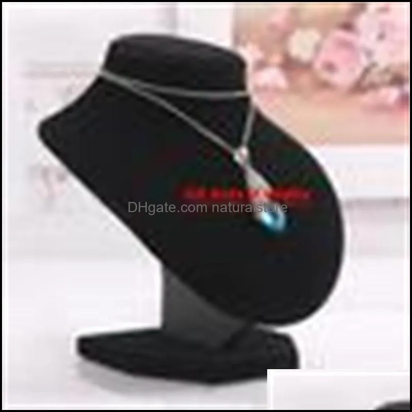 Black Velvet Neck Shelf Models Necklace Pendant Holder Mannequin Bust Jewelry Display Stand Show Storage