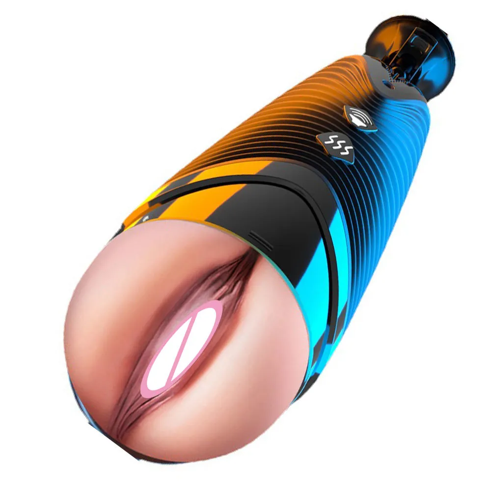 Automatiska sexiga maskiner Male Masturbator Cup Silicone Vagina Real Pussy Blowgjob Pocket Vuxen Masturbation Toys For Men Endurance