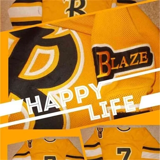 HHR 40VTG-BURSNVILLE BLAZE Game Minnesota HOCKEY HOOKKEY JERSEY 100% Shisted Вышивка Логос хоккея Хоккей