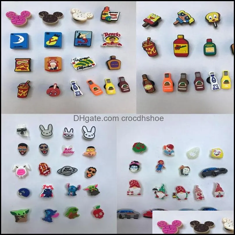 with mexican animal culture characteristics food icon shoes croc charms for kids croc accessories diy gifts potato chips bottle wristband