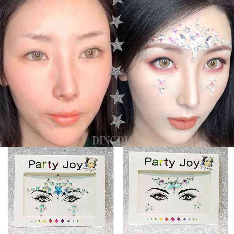 Holographic Holographic Eye Stickers Face Temporary Tattoos Laser
