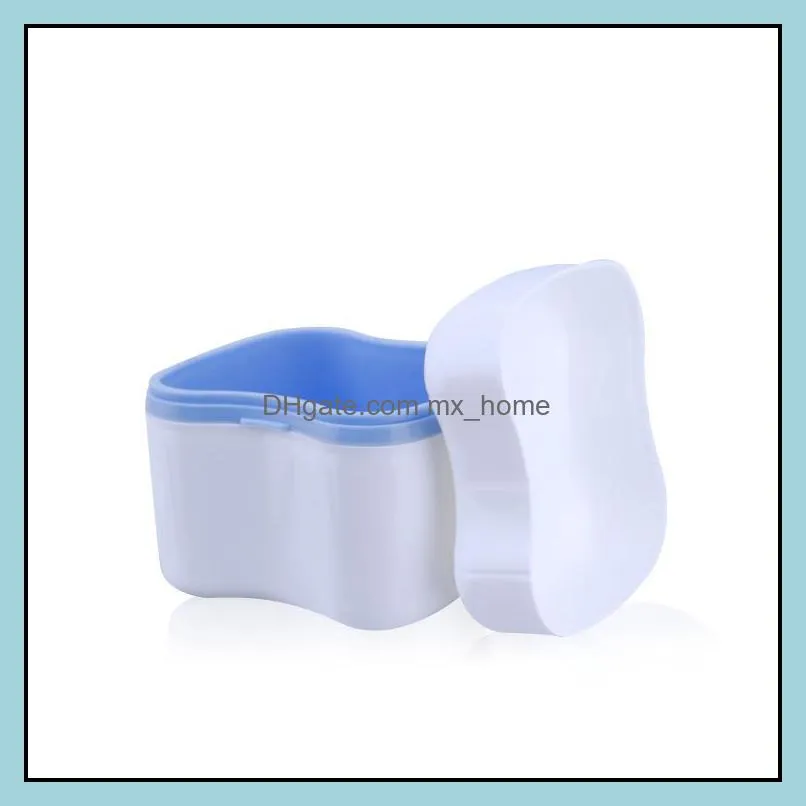 Denture Box Retainer Invisalign Bath With Basket Dental False Teeth Storage Boxes blue/green/pink colors