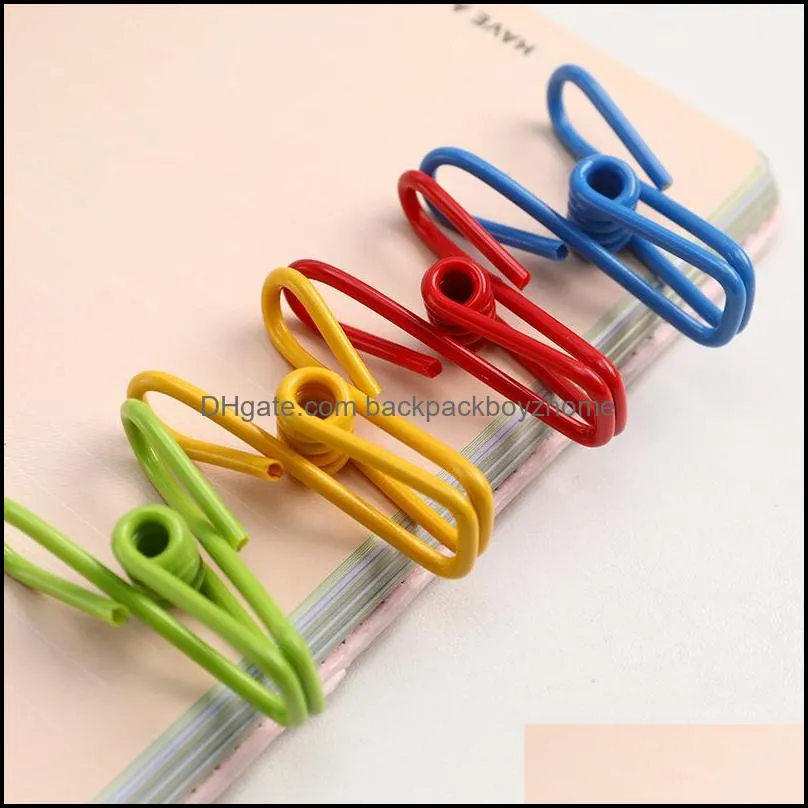 Cute Metal Colorful Paper Clips and Binder Clips Photo File Sealing Clamp Holder for School Office Supplies Stationery