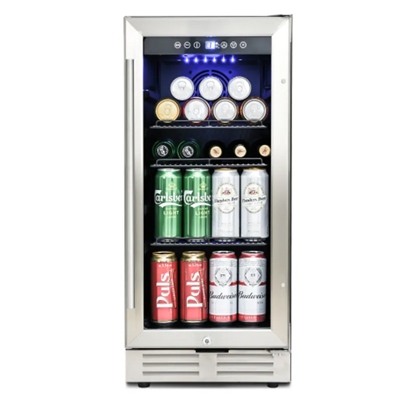 15 Inch Wine Mini Beverage Cooler With 120 Cans Capacity For