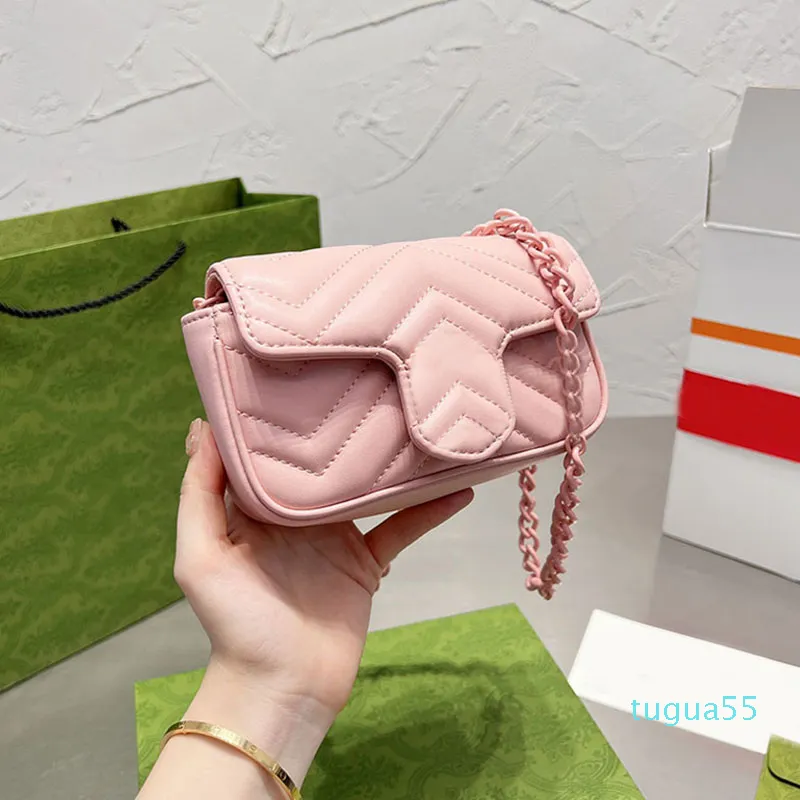 Designer Mini-Corrente Bolsa de Coloque Bolsa Crossbody Bags Flap Sacos de ombro feminino Bola de bolsa em forma de coração Letter clássica de couro fivela