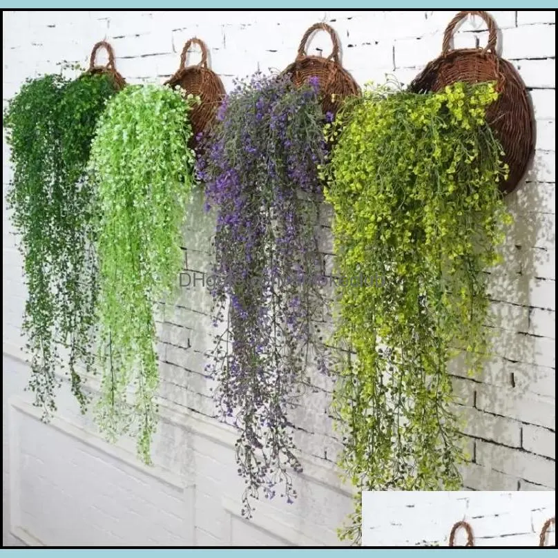 Artificial flowers vine ivy leaf silk hanging fake plant artificial plants green garland home wedding party decoration
