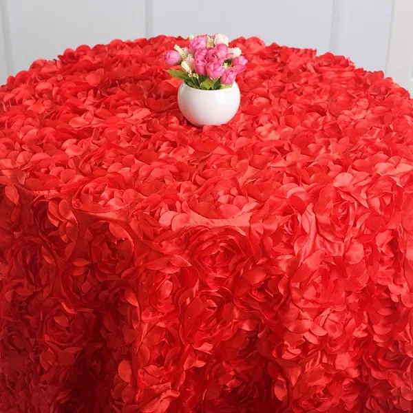 Bruiloftdecoraties 1,2 m diameter blush roze 3d rose bloemen tafelkleed voor feestdecoraties cake tafelkleed ronde