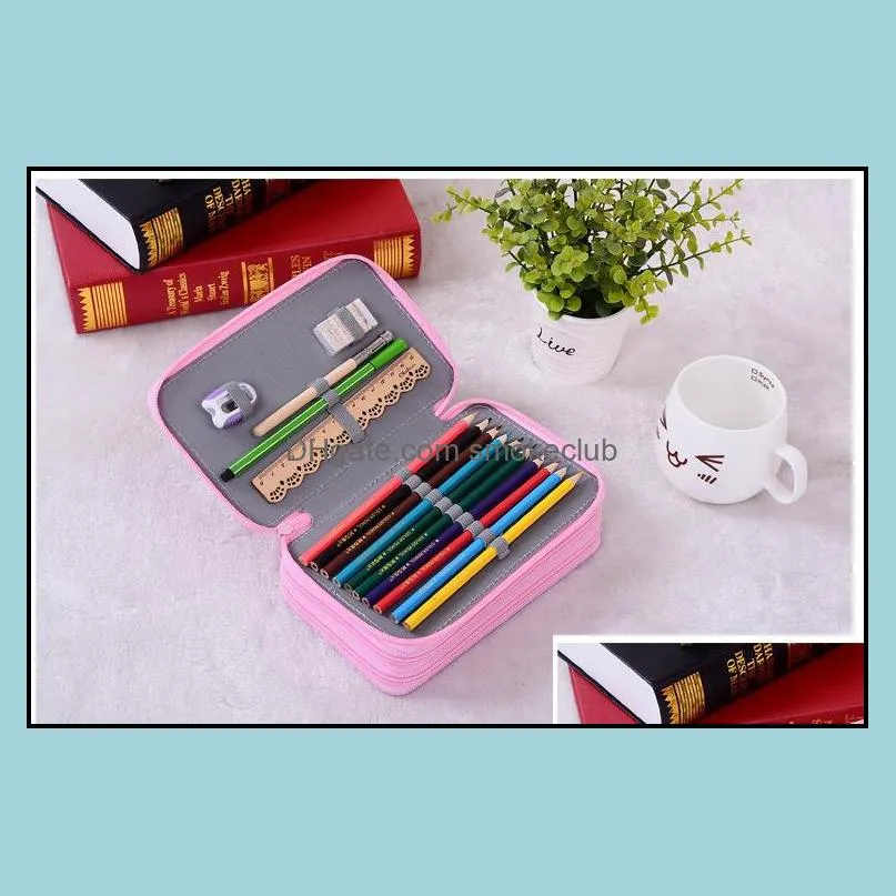 Portable Drawing Sketching Pencils Pen Case Holder Bag For 72Pcs Pencils New Pencil Bags