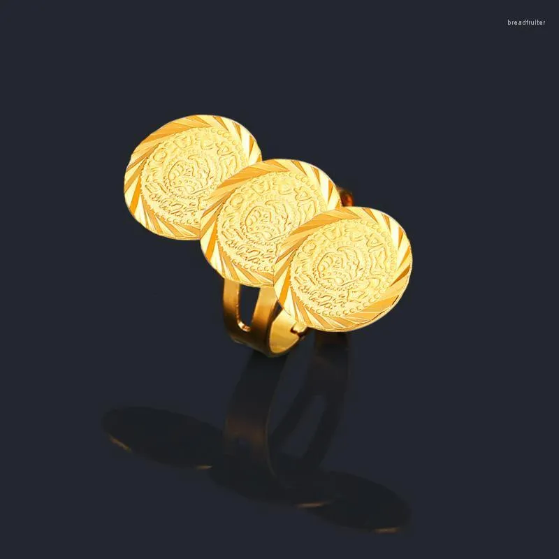 24k Gold Wedding Ring Middle Eastern Coin Ring Adjustable Size Copper
