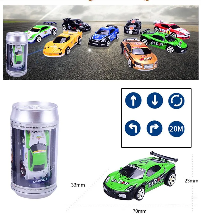 4 Colors RC Car Can Box Car Creative Mini RC Car Radio Remote Control Light  Micro Racing Car Toy For Boys Kids Gift