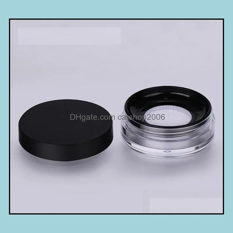 10g plastic empty powder case box makeup jar travel kit blusher cosmetic makeups containers with sifter powders puff and lids sn4092