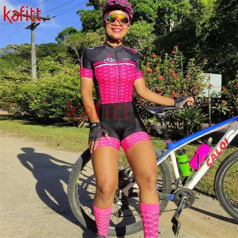 Kafitt Womens Pro Triathlon Professional Sportswear Shortsleeved Cycling Jersey Shorts Suit Sightfitting Shirt Jumpsuit 220601
