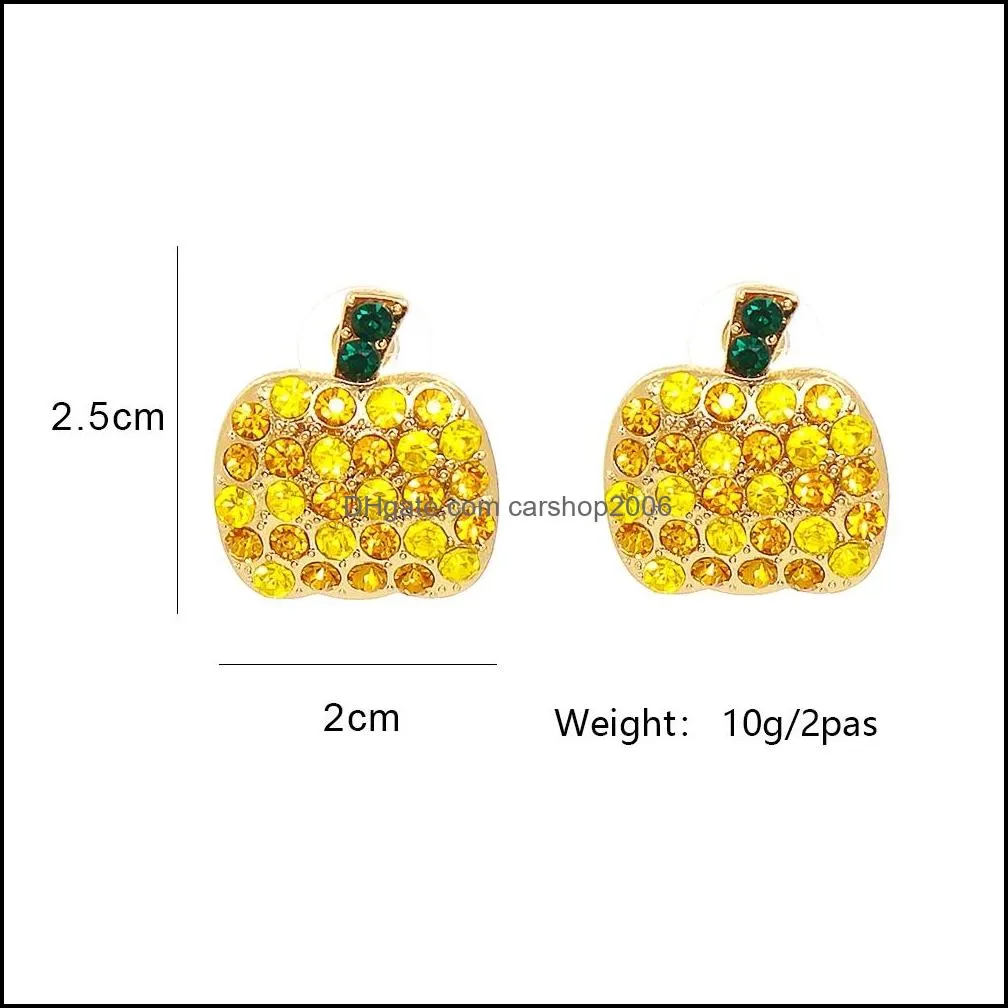 2021 Halloween Pumpkin Lamp Earring Crystal Drop Earrings For Women Dangle Earrings Statement Jewelry Party Dress Gifts