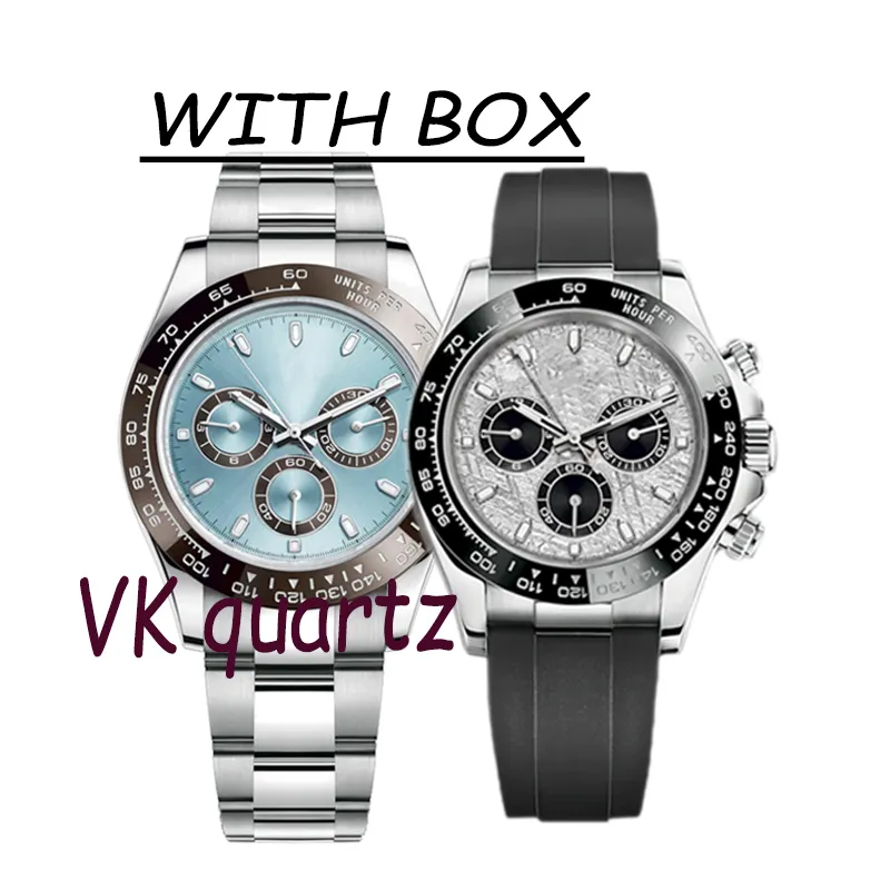 2022 montre de luxe Premium factory Quartz Watch For mens automatic machine watches Colorful Watch Rubber Strap Sport VK Chronograph waterproof wristWatch