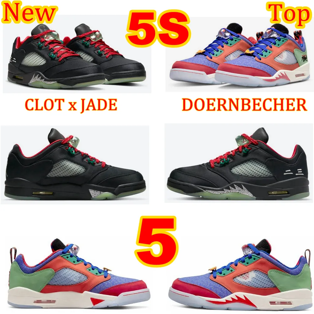 Buty do koszykówki 5S Low Clot Jade 5 Męskie Doernbecher Hayper Royal Safety Pomarańczowy Uniwersytet Czerwony Ognisty Czarny Metaliczny Srebrny Klasyczne Trampki Trampki Z Pudełkiem i Kartą