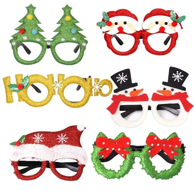 Christmas Decorations 3pcs Ornaments Adult Children's Toys Santa Claus Snowman Antler Glasses Decoration Party OrnamentsChristmas