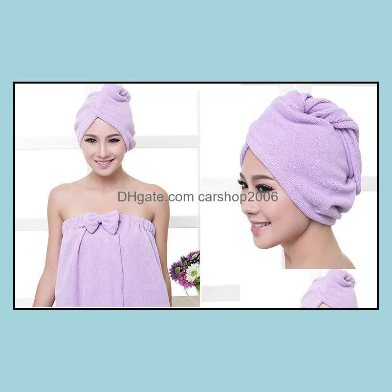 microfibre after shower hair drying wrap womens girl lady towel quick dry hat cap turban head wraps bathing tools lxl1220-l