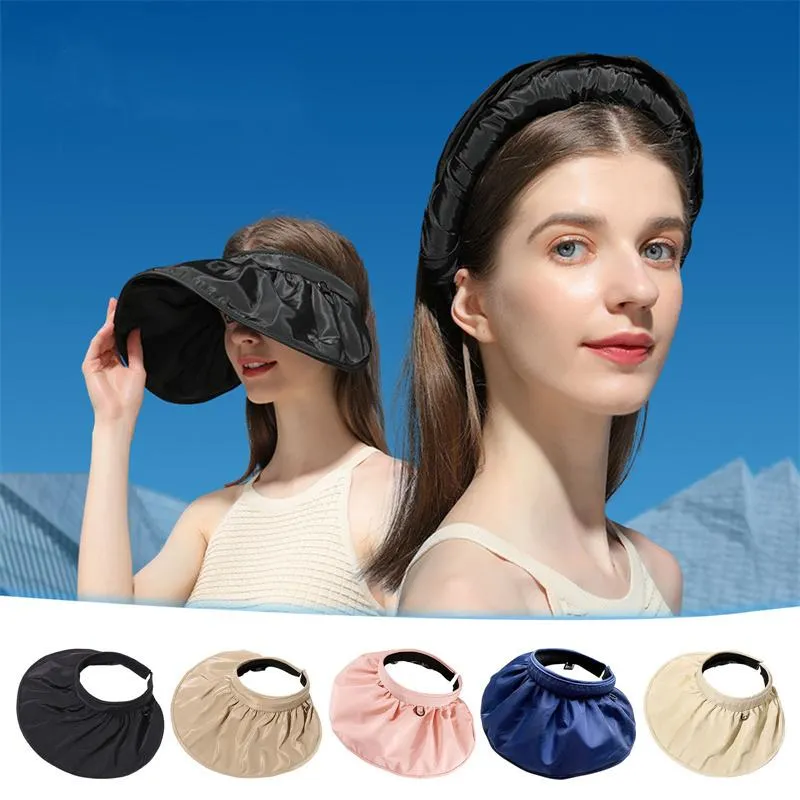 Summer Beach Party Hats Empty Shell Sun Protection Female Folding Hair Band Hats