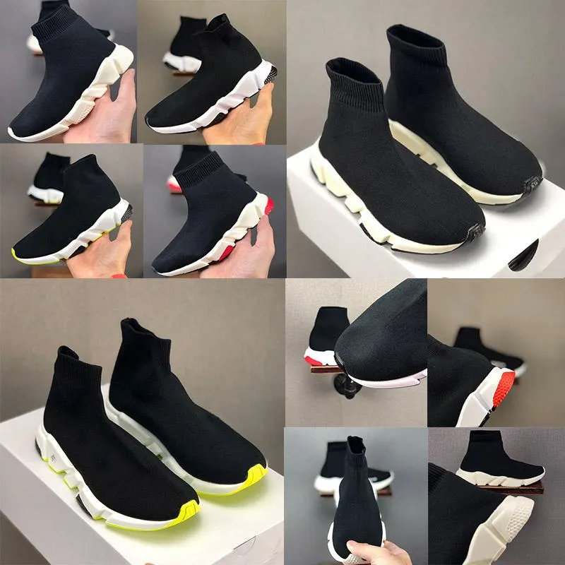 2022 Garçons Filles Chaussette Chaussures de sport Baskets Chaussures de sport Paris Designer Triple-S Léger respirant noir et blanc classique rose vert lent extérieur avec chaussure