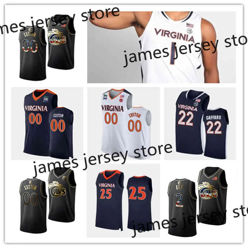 XFRSP 2022 College Custom Uva Virginia Szyte College Koszykówka Jersey 59 Danny Caracciolo 83 Josh Clifford0 Joe Comer 0 Kendall Cross 26 Devin