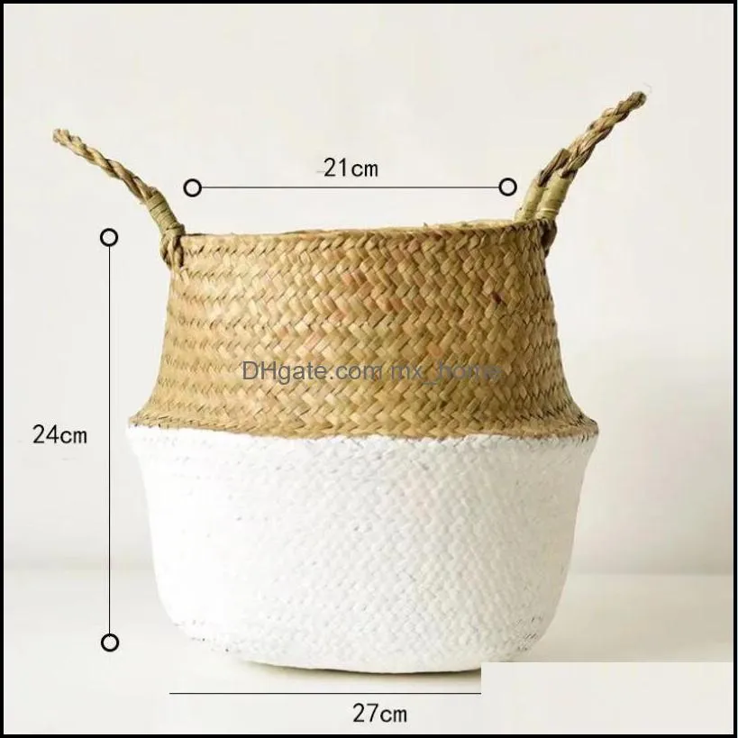 fashion foldable storage baskets laundry seagrass basket wicker flower pot flowers home housekeeping