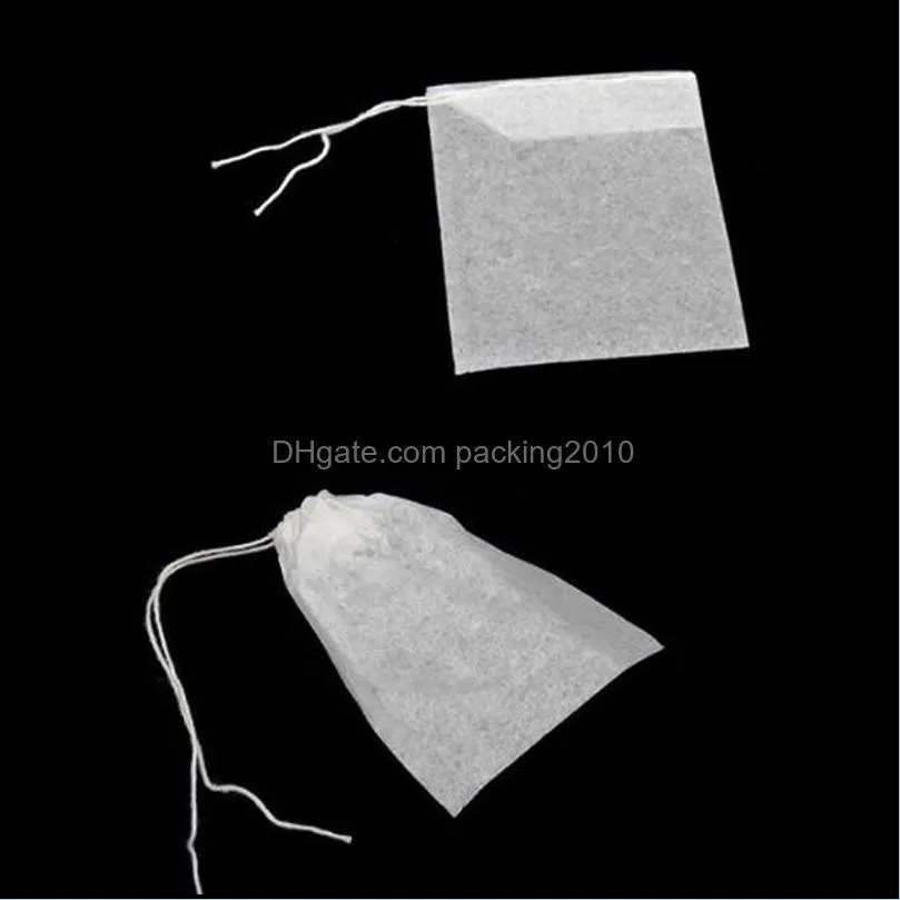 100Pcs/pack Teabags 5.5 x 7CM Empty Scented Tea Bags With String Heal Seal Filter Paper for Herb Loose Tea EEA2189