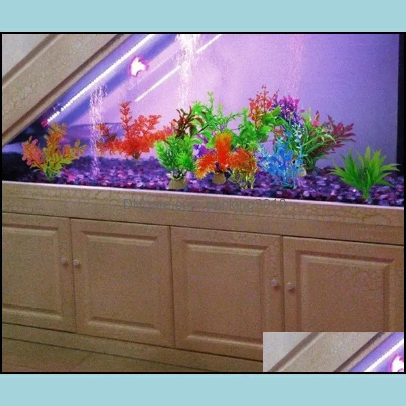 Artificial Aquarium Plants Plastic Water Plant Fish home restaurant Tank Decorations various styles for free shipping A10