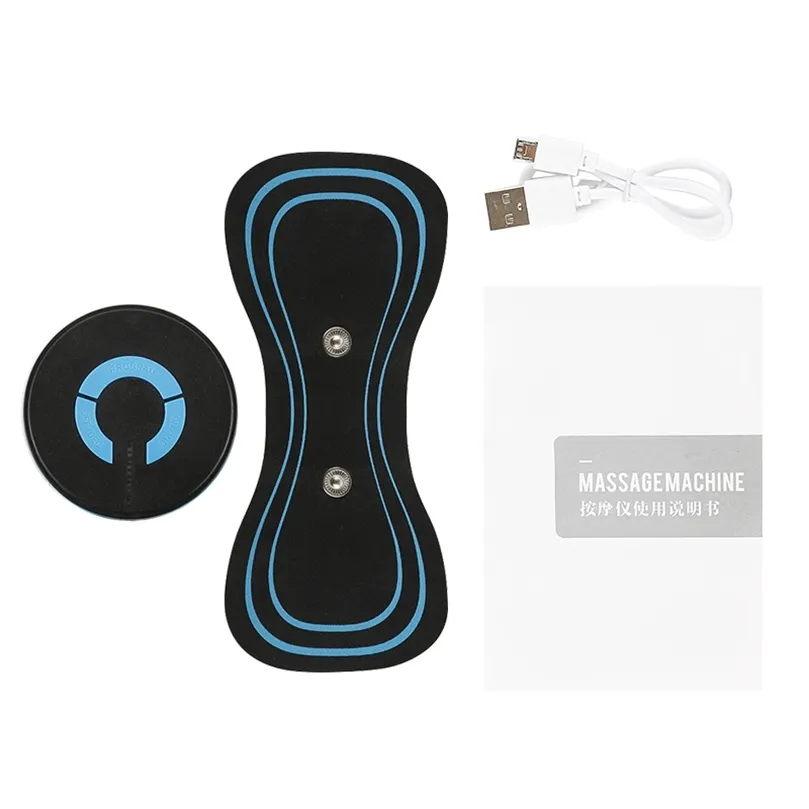 Mini portátil Pescoço Elétrico Traseira Massager Massager Cervical Massagem Estimulador Dor Relevo Massagem Patch com USB Carregando Cabo 220426