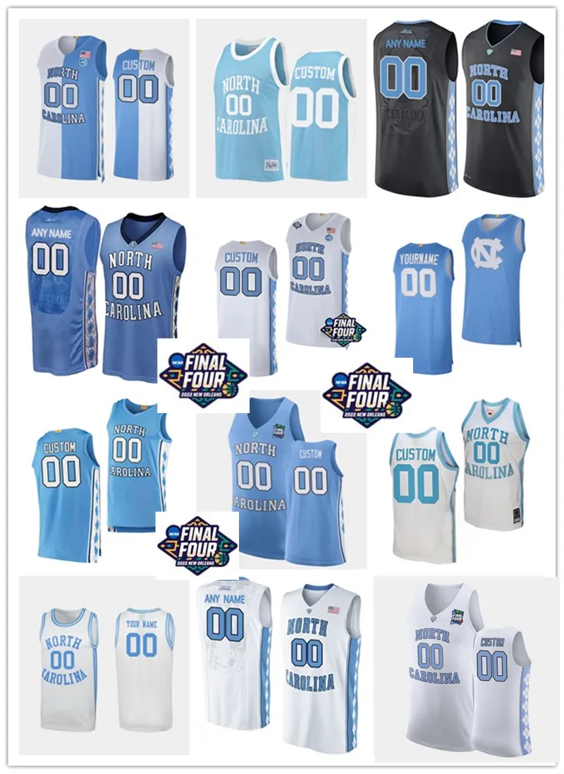 2022 Final Four Custom UNC North Carolina Tar Heels Basketball Jersey 34 Duwe Farris 15 Rob Landry 25 Creighton Lebo 35 Ryan McAdoo 21 Will Shaver 30 Jackson Watkins