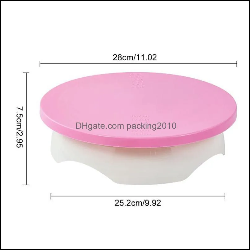 cake turntable diy baking mold plate with scales rotating decorating tool round pastry kitchen accessories & tools