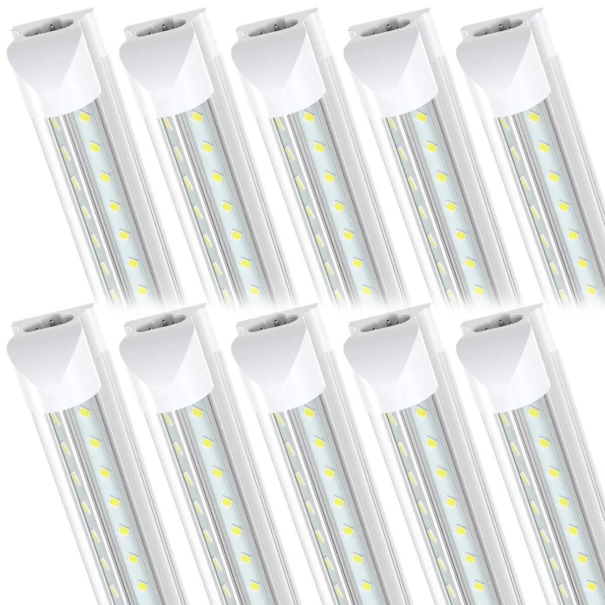 US STOCK CNSUNWAY LIGHTING T8 LED Tube Lights 4FT SMD5730 75W Cold White 6000K LEDs Light Transparent Cover Shop Garage Office Lighting