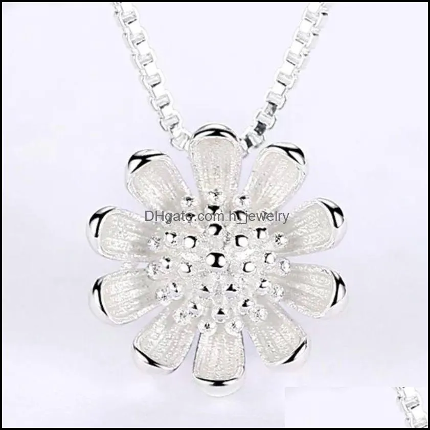 daisy necklace pendant fashion wedding jewelry lovely imitation 925 sterling silver jewelry plated silver necklaces vibrant sun flower hjewelry