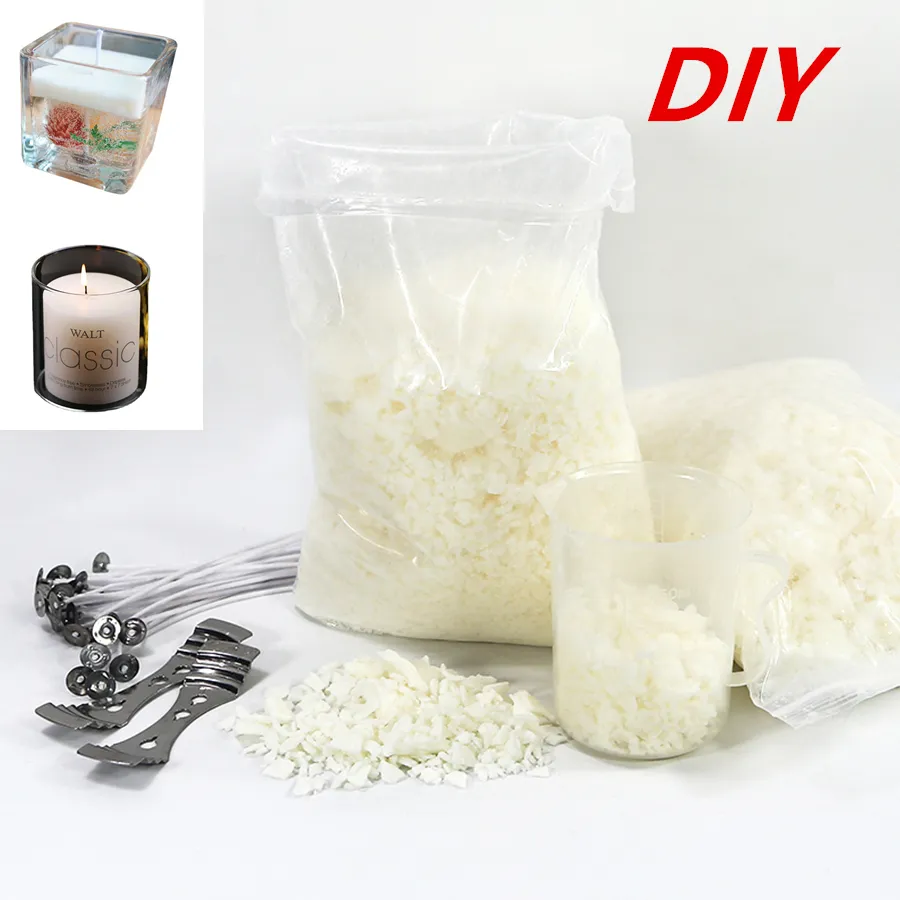 Toptan! Soya mum el yapımı diy set el sanatları 2kg kokulu mumlar malzeme paketi stabilizatör dumansız mum fitil çiğ A12