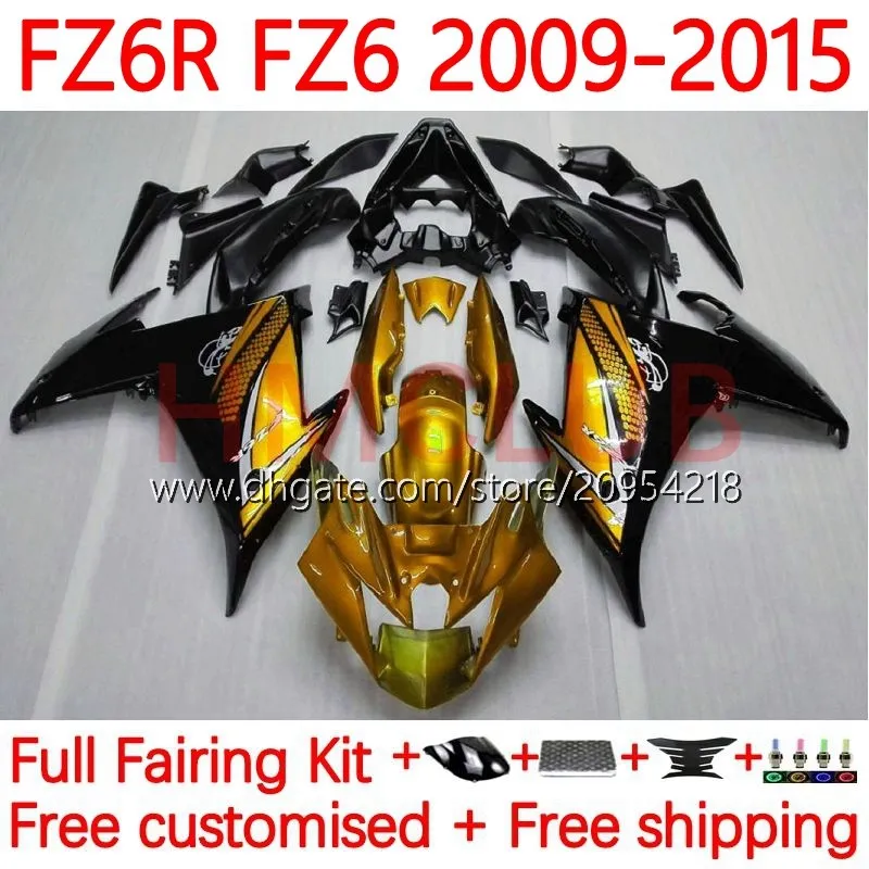 Kit de fadas para Yamaha fz6n fz6 fz 6r 6n 6 r n 600 09-15 Bodywork 31No.44 FZ-6R FZ600 FZ6R 09 10 11 12 13 14 15 15 FZ-6N 2009 2012 2012 2012 2013 2014 2015 OEM Golden Black