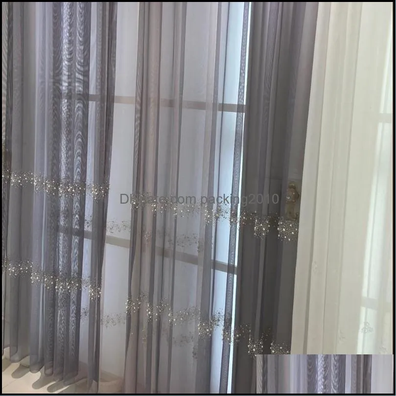 White Pearl Curtain for Living Room Luxury Sheer Drape for Bedroom Balcony Tulle Voile Curtain Fabric French Window S583#40