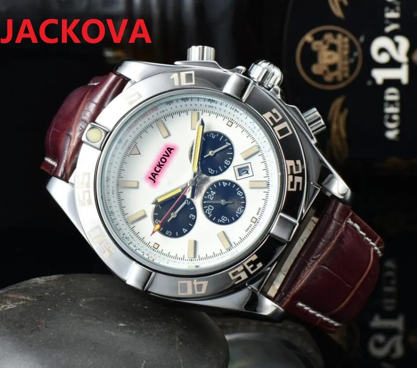 6 개의 스티치 럭셔리 남성 자동 기계식 시계 고품질 브랜드 최고 브랜드 큰 다이얼 시계 가죽 스포츠 자조 방수 패션 트렌드 선물 손목 시계