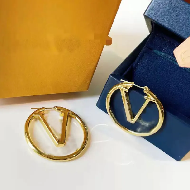 Luxuriöse 5 cm goldene Creolen für Damen und Mädchen, Ohrstecker-Set, Designer-Schmuck-Ohrring, Valentinstagsgeschenk, Verlobungsgeschenk für die Braut