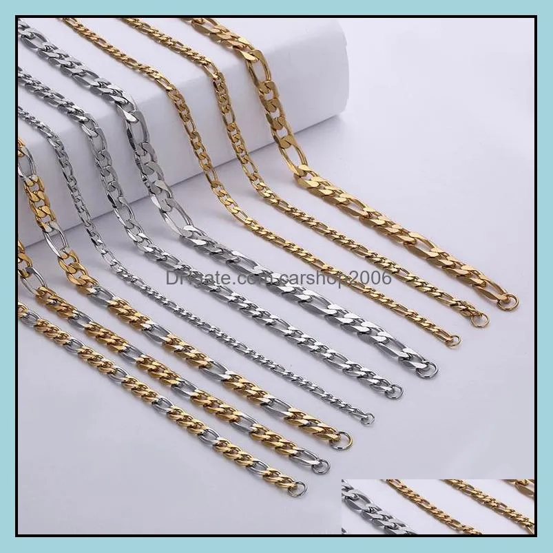 Цепи ожерелья подвески ювелирные изделия 4,5 мм золотой киль для мужчин титановый стальная цепь Ожерелье 20 22 24 дюйма оптом - 0713WH Drop Delivery 2021