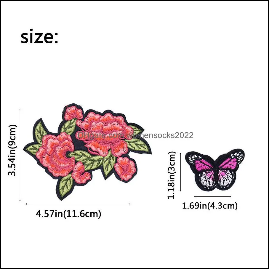 11PCS Small Butterfly Embroidery Patches for Clothing Applique Iron on Transfer Patch for Jeans Bags DIY Sew on Embroidery Badge