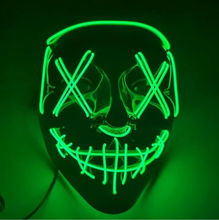 Halloween Mask LED Light Up Funny Masks The Purge Election Year Great Festival Cosplay Costume Supplies Party Mask