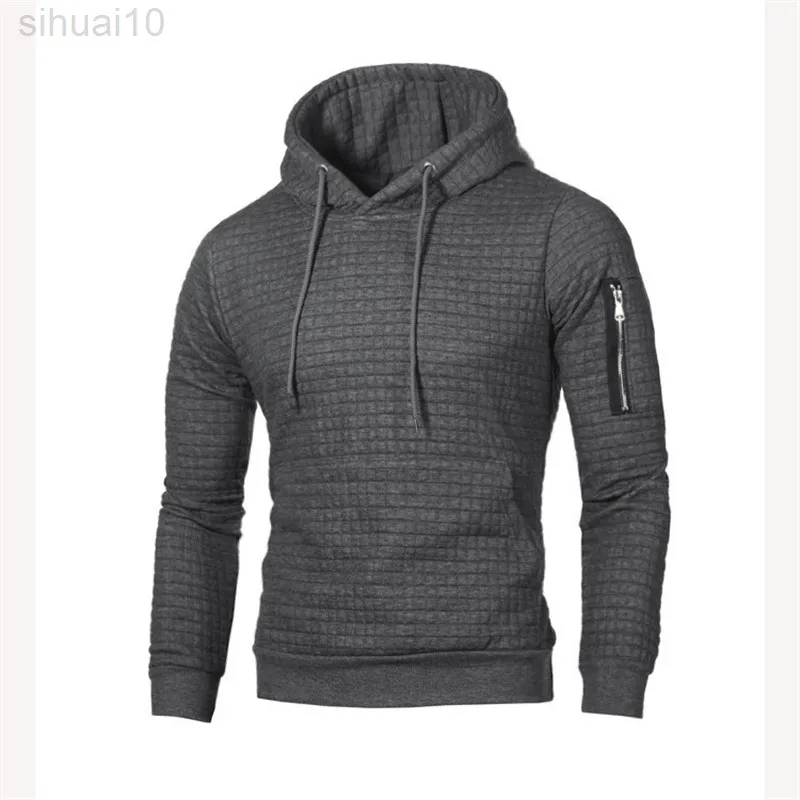 Mrmt 2022 marque hommes sweats coupe ajustée côté fermeture éclair sweat pour homme sweat à capuche tartan sweat L220730