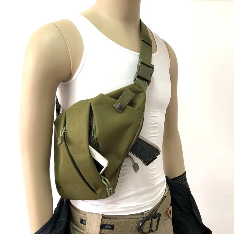 전술 다기능 은폐 된 보관 총 가방 홀스터 왼쪽 오른쪽 어깨 가방 방지 전술 배낭