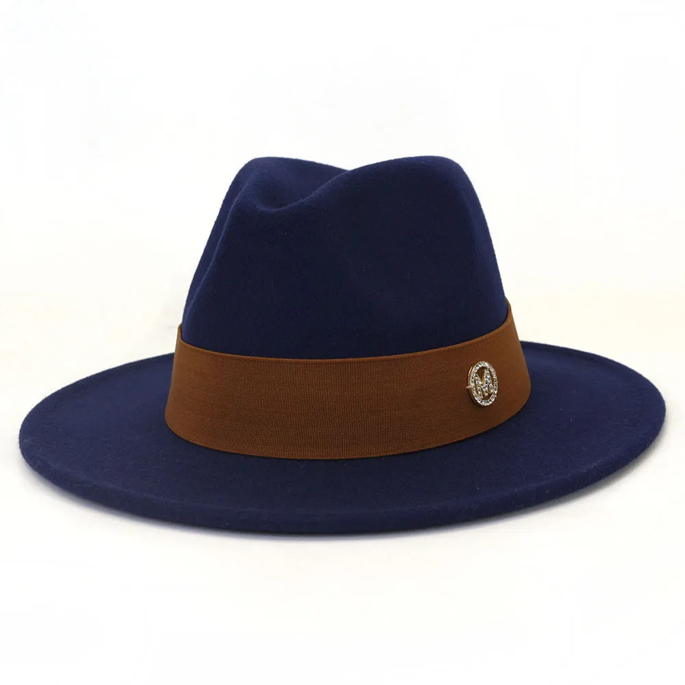 Mens Black Fedora Hats, Wide Brim Party Jazz Cap For Men And  display picture 1