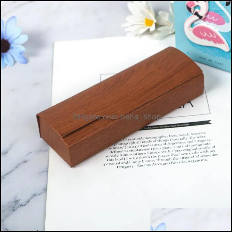 creative wood sunglasses cases grain hard kit holder metal reading glasses case for men and women eyeglass box