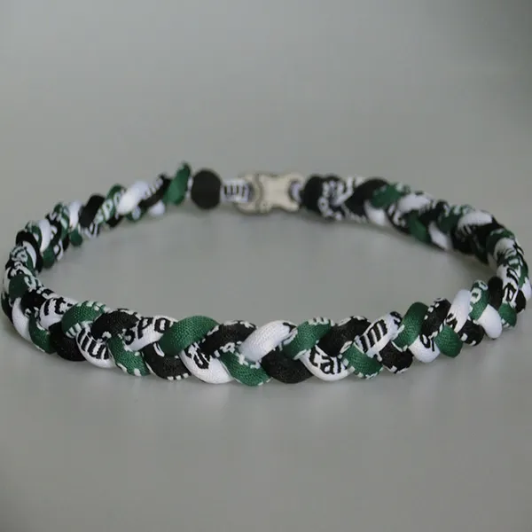 Baseball Titanium & Germanium 3 Ropes Braid Tornado Necklaces Sport