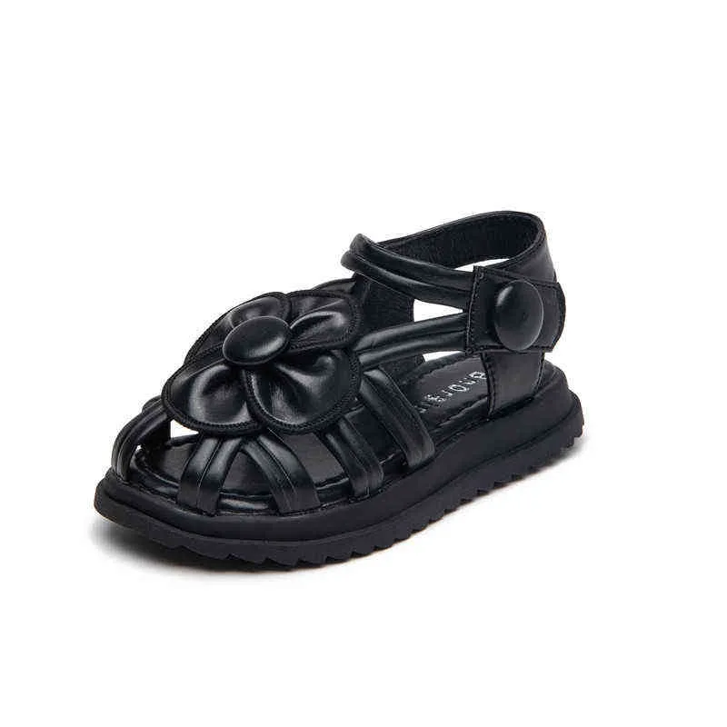 Capsella Kids Fashion Butterfly-Knot Beach Sandals 여름 신발을위한 여름 신발 소녀 훅 루프 샌들 크기 26-36 G220523