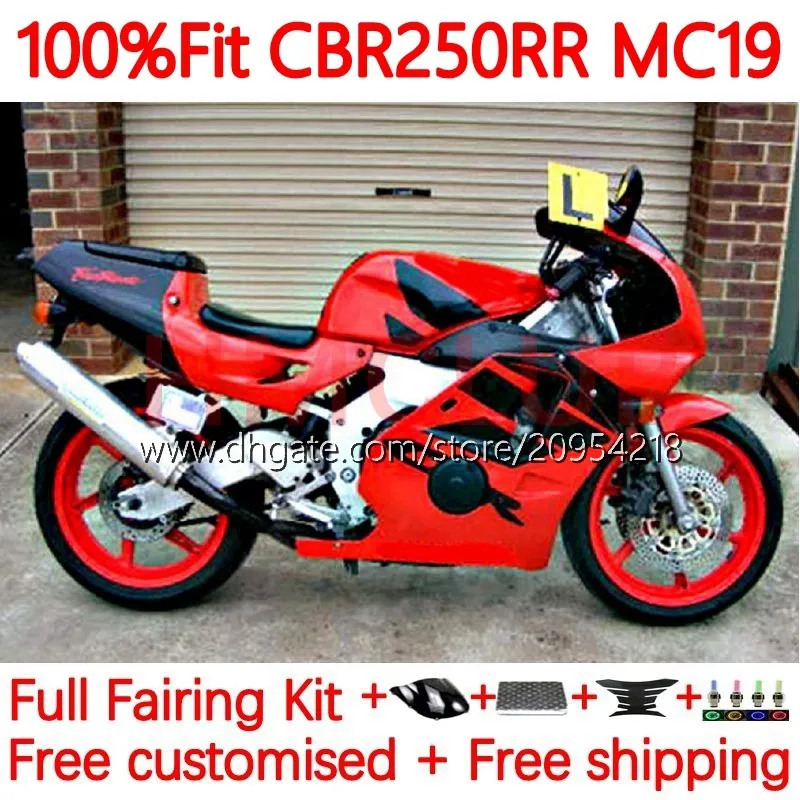 ホンダCBRの射出型ボディ250RR 250 RR CC 250R 88-89ボディワーク127NO.49 CBR-250 CBR 250CC MC19 CBR250RR 88 89 CBR250 RR 1988 1989 OEM Full Fairing Kit Lucky Red Red Red