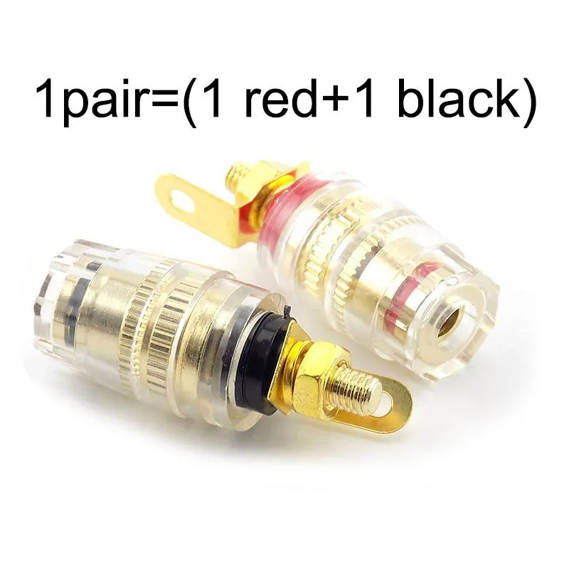 Autres accessoires d'éclairage 2pcs 4mm Banana Socket Professionnel Plaqué Or Binding Post Plug Jack Connecteur Clear Speaker Adaptateur ConnectorO