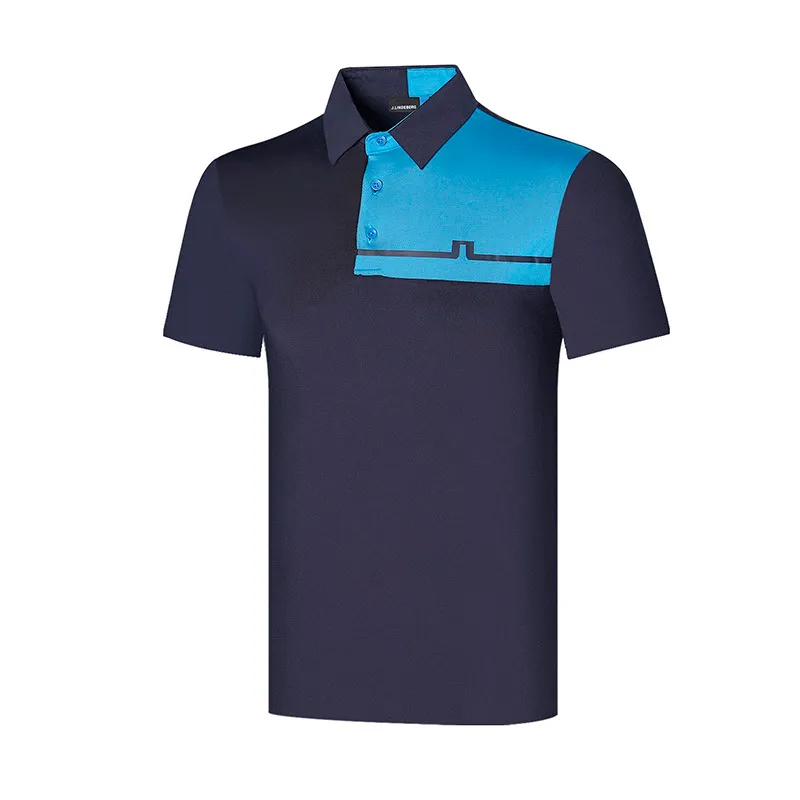 Golf Men's Sportswear Summer Men's Golf Outdoor Short Shirt High Col Colrs 220704